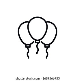 Simple balloon icon. Stroke pictogram. Vector illustration isolated on a white background. Premium quality symbol. Vector sign for mobile app and web sites.