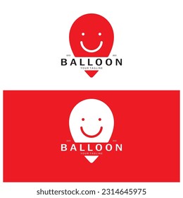 simple balloon logo, for kids event, toy shop, birthday, holiday vector