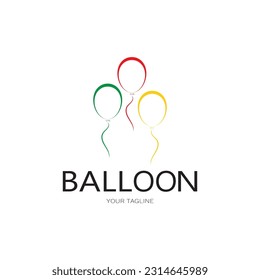 simple balloon logo, for kids event, toy shop, birthday, holiday vector