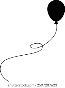 Simple Balloon Silhouette Illustration for Creative Designs