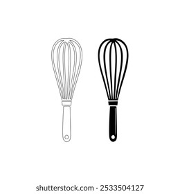 Simple balloon whisk vector design, kitchen appliance vector illustration.