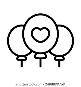 Simple Balloons icon. The icon can be used for websites, print templates, presentation templates, illustrations, etc
