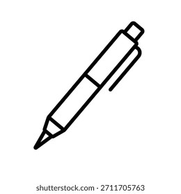 Icono de línea de bolígrafo simple. Perfecto para proyectos de diseño de papelería de educación, oficina, escritura y negocios.
