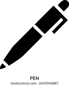Bolígrafo simple para escribir y usar el diseño de iconos de oficina