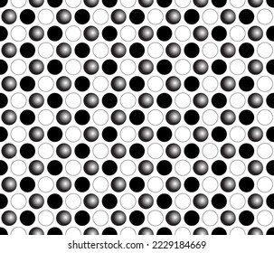 Simple balls and circles seamless vector monochrome geometry