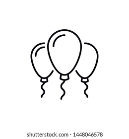 Simple baloons line icon. Stroke pictogram. Vector illustration isolated on a white background. Premium quality symbols. Vector sign for mobile app and web sites.