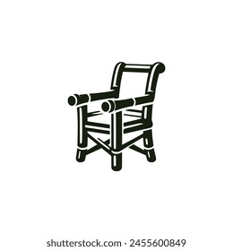 simple bamboo chair logo vector illustration template design