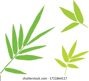 Simple bamboo leaves vector illustrations