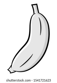 Simple Banana Cartoon Icon Yellow Coloring Page