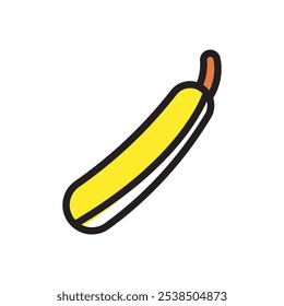Ilustración de diseño de Vector de icono plano de plátano simple. 