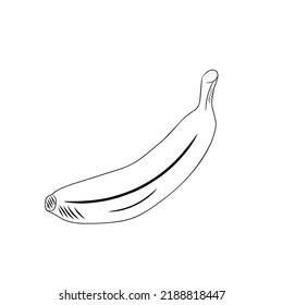 einfache Bananenfrucht-Illustration, Vektorgrafik auf weißem Hintergrund
