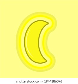 vector simple de frutos de banana con color amarillo brillante y efecto positivo de luz amarilla