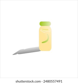 simple banana juice bottle illustration