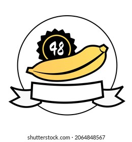 Simple banana logo vector illustration with number suitable for multiple purpose 