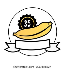 Simple banana logo vector illustration with number suitable for multiple purpose 
