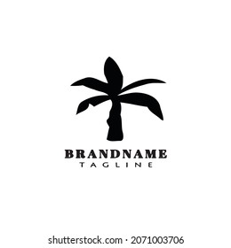 simple banana tree logo icon cartoon design template modern black vector illustration