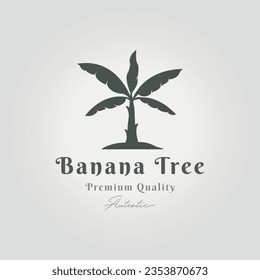 simple banana tree logo icon design illustration vector