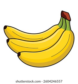Simple banana vector illustration graphic, clean and minimalistic design. Ideal for food related themes, healthy eating, and fruit designs. 