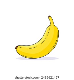 Simple Banana Vector on White Background