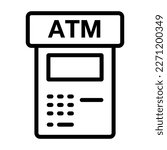 Simple bank ATM icon. Withdrawal. Vector.