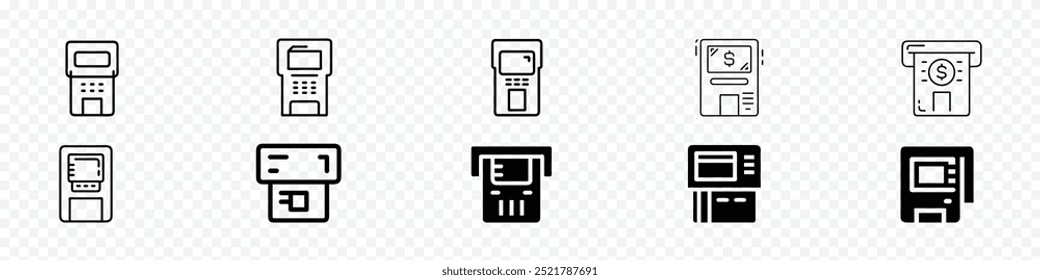 Simple bank ATM icon. Withdrawal. ATM Machine icon, atm thin line vector icon