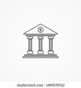 Simple Bank building icon flat design