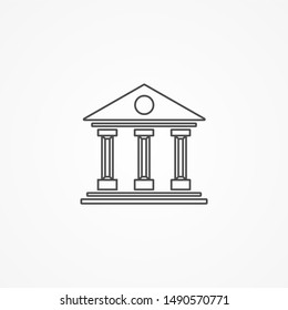 Simple Bank building icon flat design