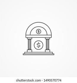 Simple Bank building icon flat design