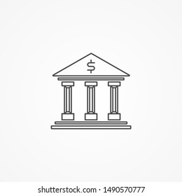 Simple Bank building icon flat design