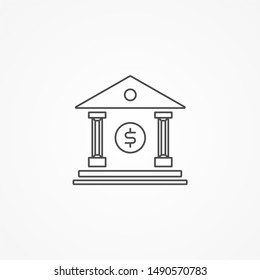 Simple Bank building icon flat design