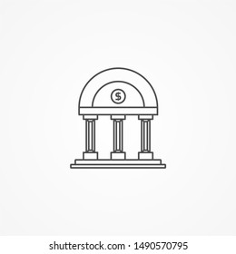 Simple Bank building icon flat design