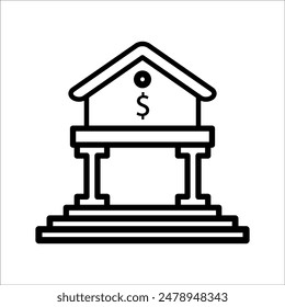 Einfache Vektorgrafik für Bankgebäude.