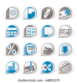 Simple bank, business, finance and office icons - vector icon set