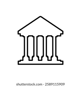 simple bank, government, courthouse and greek temple black outline icon