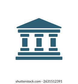 Sencillo icono de banco de fondo blanco. Ilustración vectorial