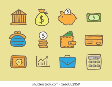 Simple Bank icon with yellow background