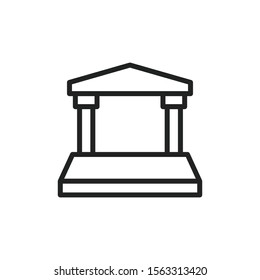 Simple bank line icon. Stroke pictogram. Vector illustration isolated on a white background. Premium quality symbol. Vector sign for mobile app and web sites.