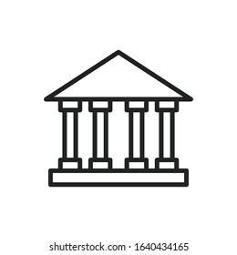 Simple bank line icon. Stroke pictogram. Vector illustration isolated on a white background. Premium quality symbol. Vector sign for mobile app and web sites.