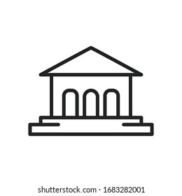 Simple bank line icon. Stroke pictogram. Vector illustration isolated on a white background. Premium quality symbol. Vector sign for mobile app and web sites.