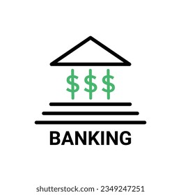 logotipo bancario simple con construcción abstracta. tendencia lineal plana logotipo moderno de institución financiera o diseño gráfico sobre fondo blanco. concepto de silueta de tribunal o edificio clásico