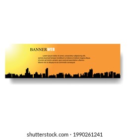simple banner in the city in the afternoon