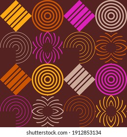 A simple banner with a decorative geometric pattern. Memphis. Square modules. The color composition. Seamless background. Vector illustration for web design or print.