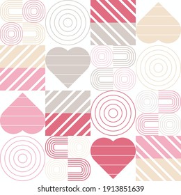 A simple banner with a decorative geometric pattern. Memphis. Square modules. The color composition. Seamless background. Vector illustration for web design or print.