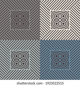 A simple banner with a decorative geometric pattern. Memphis. Square modules. Seamless background. Vector illustration for web design or print.