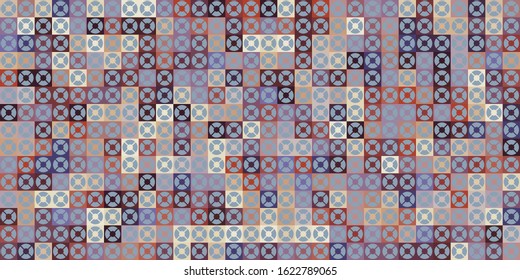 Simple banner of decorative patterns colored geometric composition flat style