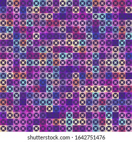 Simple banner of decorative patterns colored geometric composition flat style