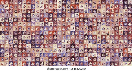 Simple banner of decorative patterns colored geometric composition flat style