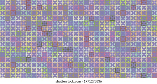 Simple banner of decorative patterns colored geometric composition flat style