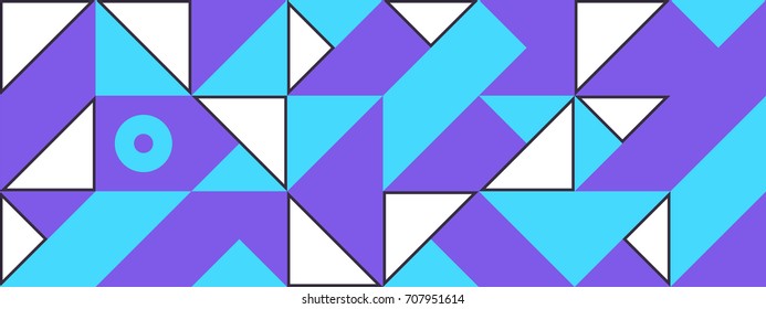 Simple banner of decorative patterns square modules colored geometric composition in Scandinavian style