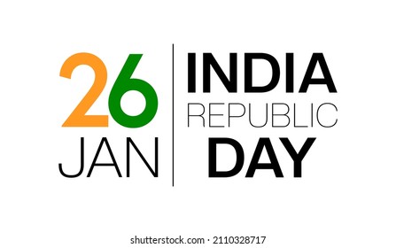 Simple banner design of India Happy Republic Day. 26th january national event festival illustration.